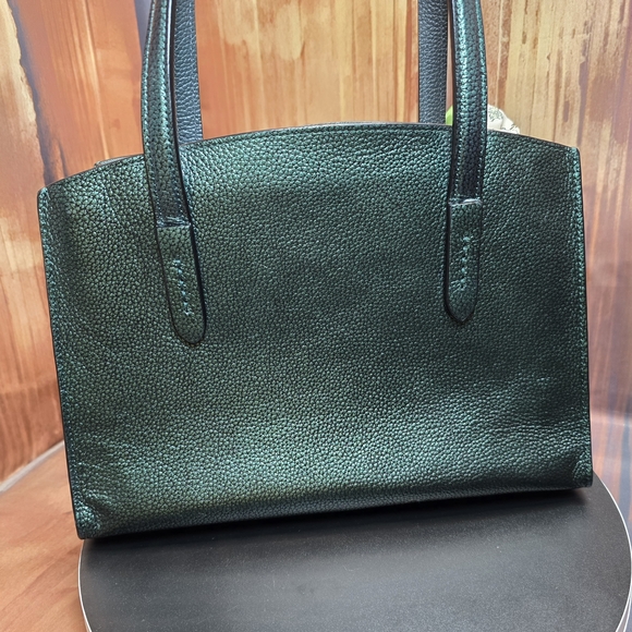 Coach Forest Green Tote with Scarf and Horse Charm - Picture 5 of 13